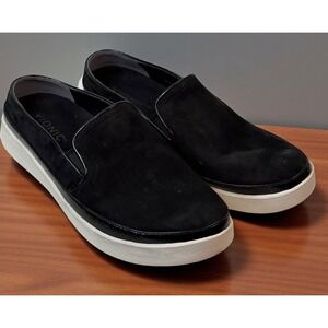 Vionic Effortless Loafers Shoes Size 9 Mules Slip-On Black Suede Leather Comfort